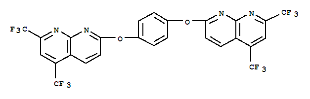 (9ci)-2,2-[1,4-亚苯基双(氧基)]双[5,7-双(三氟甲基)-1,8-萘啶结构式_303996-42-1结构式