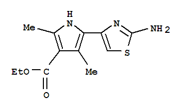 (9ci)-5-(2-氨基-4-噻唑)-2,4-二甲基-1H-吡咯-3-羧酸乙酯结构式_304692-56-6结构式