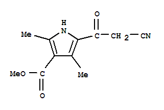 (9ci)-5-(氰基乙酰基)-2,4-二甲基-1H-吡咯-3-羧酸甲酯结构式_307512-39-6结构式