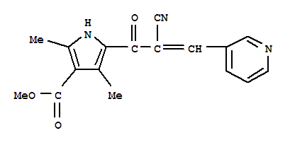 (9ci)-5-[2-氰基-1-氧代-3-(3-吡啶)-2-丙烯基]-2,4-二甲基-1H-吡咯-3-羧酸甲酯结构式_315696-96-9结构式