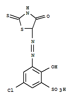 5-氯-3-[(2-硫氧代-4-氧代噻唑烷-5-基)氮杂]-2-羟基苯磺酸结构式_32041-50-2结构式