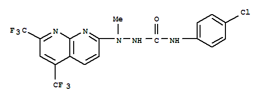 (9Ci)-2-[5,7-双(三氟甲基)-1,8-萘啶-2-基]-N-(4-氯苯基)-2-甲基-肼羧酰胺结构式_320417-46-7结构式
