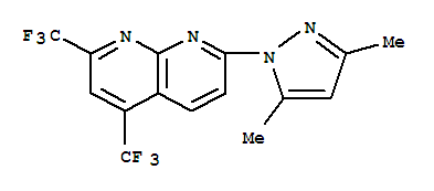 (9Ci)-7-(3,5-二甲基-1H-吡唑-1-基)-2,4-双(三氟甲基)-1,8-萘啶结构式_321998-05-4结构式