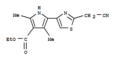 (9Ci)-5-[2-(氰基甲基)-4-噻唑]-2,4-二甲基-1H-吡咯-3-羧酸乙酯结构式_327974-73-2结构式
