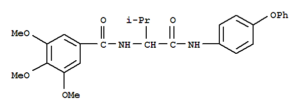 (9ci)-3,4,5-三甲氧基-n-[2-甲基-1-[[(4-苯氧基苯基)氨基]羰基]丙基]-苯甲酰胺结构式_336165-66-3结构式