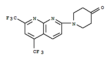 (9Ci)-1-[5,7-双(三氟甲基)-1,8-萘啶-2-基]-4-哌啶酮结构式_339011-61-9结构式
