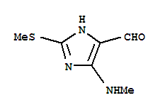5-(甲基氨基)-2-(甲基硫代)-1H-咪唑-4-羧醛结构式_339364-05-5结构式