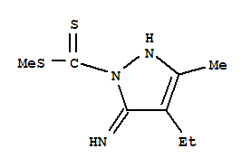 4-乙基-5-亚氨基-3-甲基-2,5-二氢-1H-吡唑-1-二硫代甲酸甲酯结构式_342411-69-2结构式