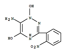 (9Ci)-6-氨基-1,2-二氢-1-羟基-3-(2-硝基苯基)-1,2,4-噻嗪-5-醇结构式_342783-70-4结构式