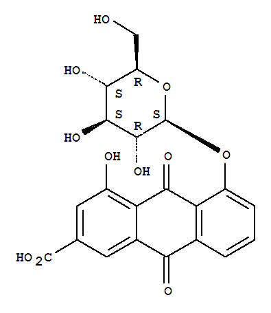 大黄酸8-葡糖苷结构式_34298-86-7结构式