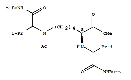 (9Ci)-N6-乙酰基-N2,N6-双[1-[[(1,1-二甲基乙基)氨基]羰基]-2-甲基丙基]-l-赖氨酸甲酯结构式_343930-18-7结构式