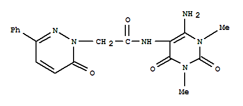 n-(6-氨基-1,2,3,4-四氢-1,3-二甲基-2,4-二氧代-5-嘧啶)-6-氧代-3-苯基-1(6H)-吡嗪乙酰胺结构式_346407-20-3结构式