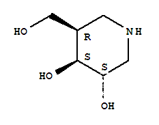 (3S,4S,5R)-(9Ci)-5-(羟基甲基)-3,4-哌啶二醇结构式_346408-06-8结构式