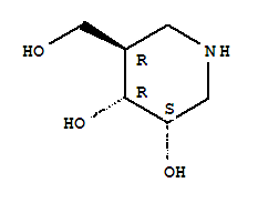(3S,4R,5R)-(9Ci)-5-(羟基甲基)-3,4-哌啶二醇结构式_346408-24-0结构式