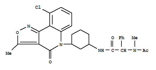 (9CI)-Alpha-(乙酰基甲基氨基)-N-[3-(9-氯-3-甲基-4-氧代异噁唑并[4,3-C]喹啉-5(4H)-基)环己基]-乙酰胺结构式_347179-80-0结构式