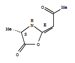 [S-(E)]-(9Ci)-4-甲基-2-(2-氧代亚丙基)-5-噁唑烷酮结构式_35006-45-2结构式