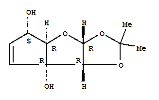 (9ci)-3a,4a,5,7b-四氢-2,2-二甲基-7Ah-环戊并[4,5]呋喃并[2,3-d]-1,3-二氧代-5,7a-二醇结构式_352422-80-1结构式
