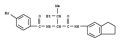 (9Ci)-4-溴-N-[1-[[(2,3-二氢-1H-茚-5-基)氨基]羰基]-2-甲基丁基]-苯甲酰胺结构式_356054-63-2结构式