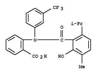 (9ci)-2-[[2-羟基-3-甲基-6-(1-甲基乙基)苯甲酰基][3-(三氟甲基]苯基]氨基]-苯甲酸结构式_35713-66-7结构式