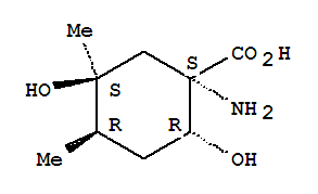 (1R,2S,4S,5R)-Rel-(9Ci)-1-氨基-2,5-二羟基-4,5-二甲基-环己烷羧酸结构式_367507-93-5结构式