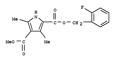 (9Ci)-3,5-二甲基-1H-吡咯-2,4-二羧酸 2-[(2-氟苯基)甲基]4-甲酯结构式_369606-05-3结构式