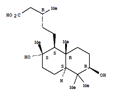 (1S,4Aβ,Br)-十氢-2B,6A-二羟基-B,2,5,5,8Aα-五甲基-1-萘戊酸结构式_37409-51-1结构式