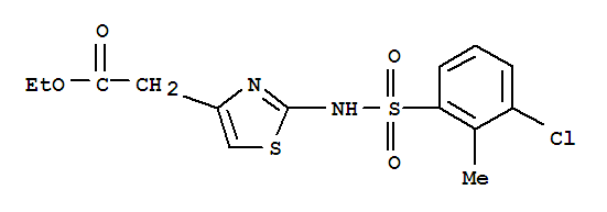 2-(2-{[(3-氯-2-甲基苯基)磺酰基]氨基}-1,3-噻唑-4-基)乙酸乙酯结构式_375844-31-8结构式