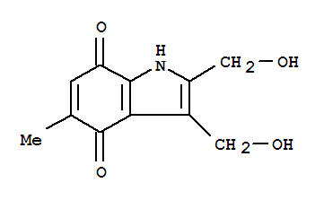 (9Ci)-2,3-双(羟基甲基)-5-甲基-1H-吲哚-4,7-二酮结构式_379261-07-1结构式