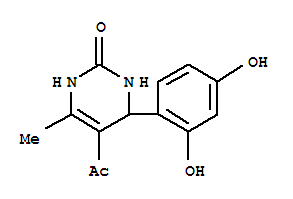 (9Ci)-5-乙酰基-4-(2,4-二羟基苯基)-3,4-二氢-6-甲基-2(1H)-嘧啶酮结构式_380654-24-0结构式