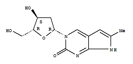 3-(2-脱氧-beta-D-赤式-呋喃戊糖基)-1,3-二氢-6-甲基-2H-吡咯并[2,3-d]嘧啶-2-酮结构式_382137-74-8结构式