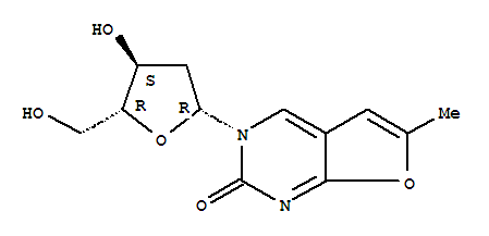 6-甲基-3-(beta-d-2-脱氧-呋核亚硝脲)呋喃并[2,3-d]嘧啶-2-酮结构式_383897-60-7结构式