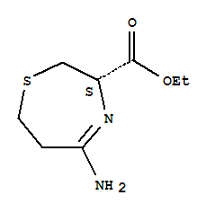 乙基(3S)-5-氨基-2,3,6,7-四氢-1,4-硫氮杂卓-3-羧酸酯结构式_384330-28-3结构式