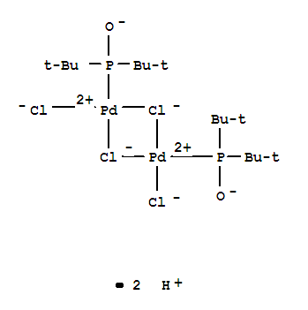 二氢二-mu-氯二氯二(二-叔丁基亚膦酰-Kp)二钯酸盐(2-)结构式_386706-32-7结构式