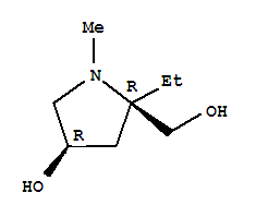 (2R,4R)-(9Ci)-2-乙基-4-羟基-1-甲基-2-吡咯烷甲醇结构式_386766-72-9结构式