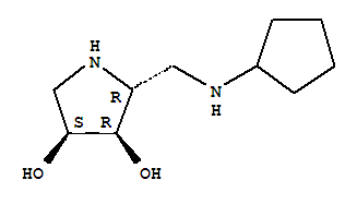 (2R,3R,4S)-(9Ci)-2-[(环戊基氨基)甲基]-3,4-吡咯烷二醇结构式_388076-91-3结构式