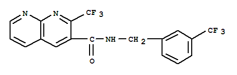 (9ci)-2-(三氟甲基)-n-[[3-(三氟甲基)苯基]甲基]-1,8-萘啶-3-羧酰胺结构式_388565-57-9结构式