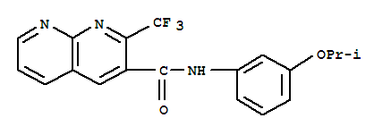 (9ci)-n-[3-(1-甲基乙氧基)苯基]-2-(三氟甲基)-1,8-萘啶-3-羧酰胺结构式_388565-58-0结构式