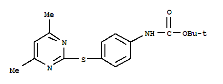 (9Ci)-[4-[(4,6-二甲基-2-嘧啶)硫代]苯基]-氨基甲酸 1,1-二甲基乙酯结构式_389117-32-2结构式