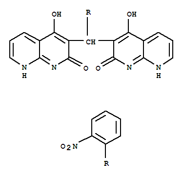 (9ci)-3,3-[(2-硝基苯基)亚甲基]双[4-羟基-1,8-萘啶-2(1h)-酮结构式_393127-80-5结构式