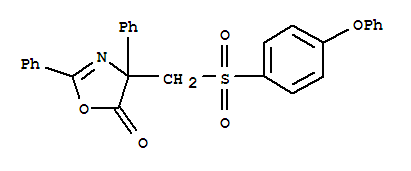 4-[[(4-苯氧基苯基)磺酰基]甲基]-2,4-二苯基-5(4H)-噁唑酮结构式_397330-31-3结构式