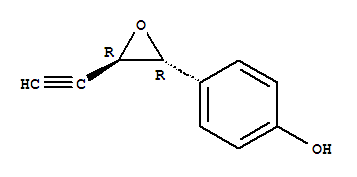 4-[(2R,3R)-3-乙炔基-2-环氧乙烷基]苯酚结构式_399513-09-8结构式