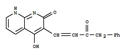 (9ci)-4-羟基-3-(3-氧代-4-苯基-1-丁烯)-1,8-萘啶-2(1h)-酮结构式_401938-44-1结构式