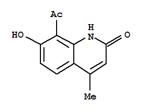 (9ci)-8-乙酰基-7-羟基-4-甲基-2(1H)-喹啉酮结构式_406699-89-6结构式