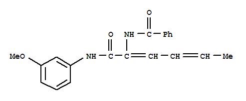 (9ci)-n-[1-[[(3-甲氧基苯基)氨基]羰基]-1,3-戊二烯]-苯甲酰胺结构式_418796-45-9结构式
