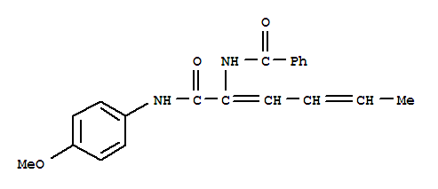 (9ci)-n-[1-[[(4-甲氧基苯基)氨基]羰基]-1,3-戊二烯基]-苯甲酰胺结构式_418796-54-0结构式