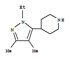 (9ci)-4-(1-乙基-3,4-二甲基-1H-吡唑-5-基)-哌啶结构式_419572-06-8结构式