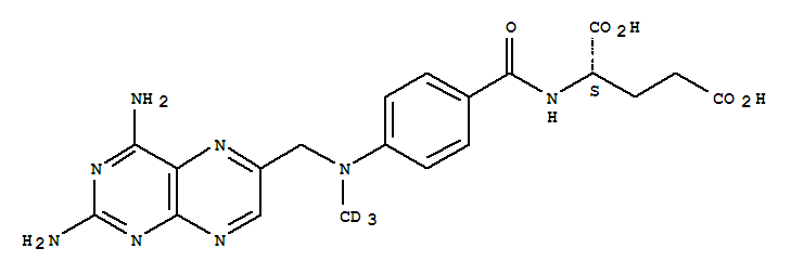 N-[4-[[(2,4-二氨基-6-蝶啶基)甲基]甲基-D3-氨基]苯甲酰基]-L-谷氨酸结构式_432545-63-6结构式