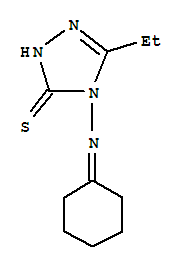 (9ci)-4-(环己基氨基)-5-乙基-2,4-二氢-3H-1,2,4-噻唑-3-硫酮结构式_451450-93-4结构式