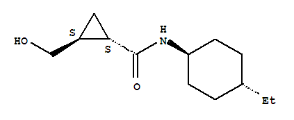 (1r,2r)-rel-(9ci)-n-(反式-4-乙基环己基)-2-(羟基甲基)-环丙烷羧酰胺结构式_452911-13-6结构式