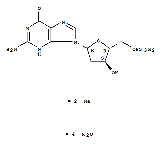 2-脱氧鸟苷-5-单磷酸钠盐水合物结构式_52558-16-4结构式